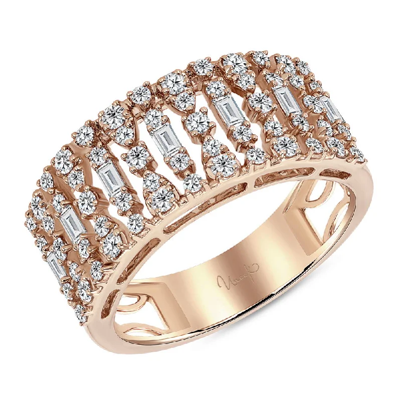 trendy engagement rings for women -Uneek Sweet-Pea Collection Multi-Row Fashion Ring