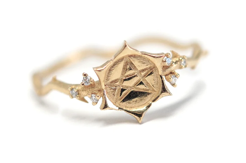 wedding rings with diamonds for women -Pentacle Ring