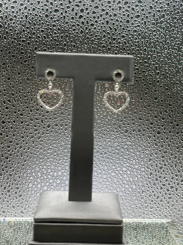 large earrings for women -large earrings for women -Ladies Sterling Silver and Diamond-Like Earrings