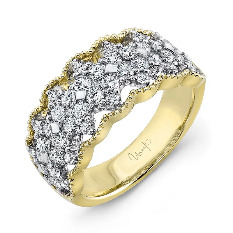 round cut diamond rings for women -Uneek Lace Collection Multi-Row Fashion Ring