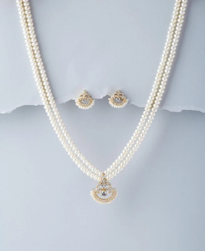 delicate charm necklaces for women -Beautiful Real Pearl Necklace Set