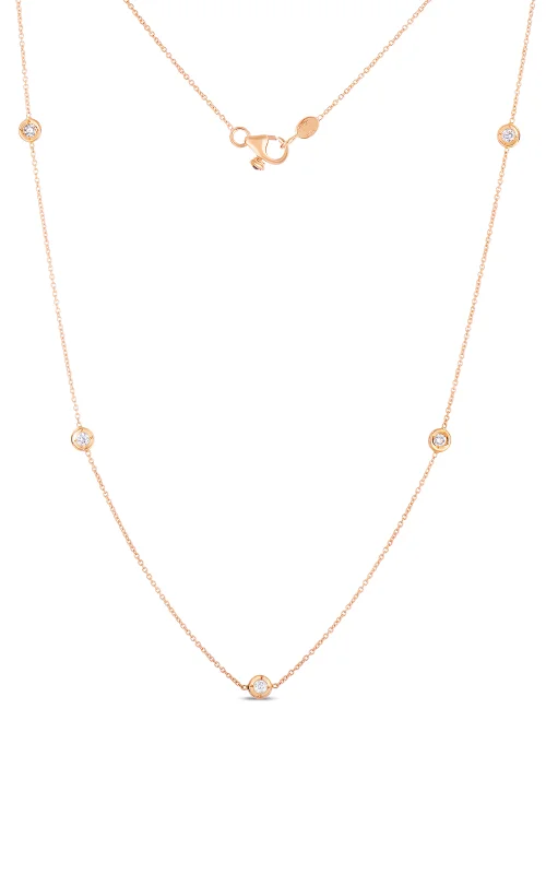 long necklaces for women -18K Rose Gold Diamonds by the Inch 5 Station Necklace