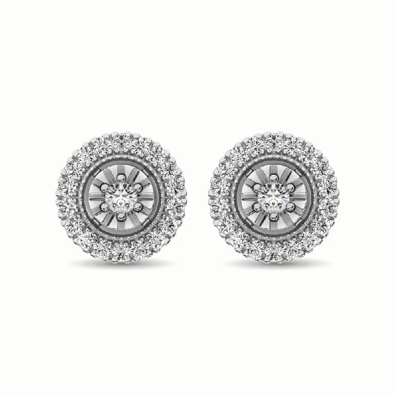 bridal earrings for women -10K White Gold 1/3 Ct.Tw. Diamond Stud Earrings