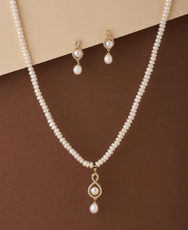 infinity necklaces for women -Beautiful Real Pearl Necklace Set