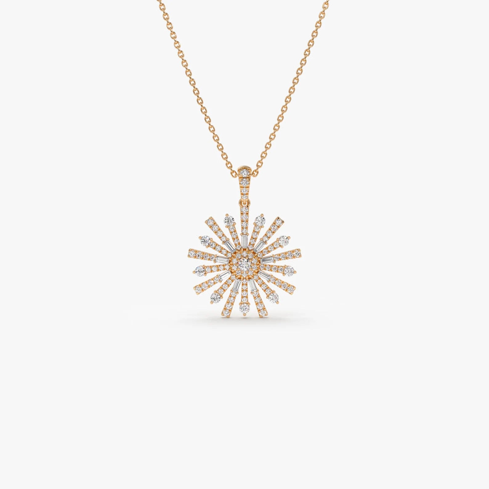 long necklaces for women -Zirconia Starburst Necklace