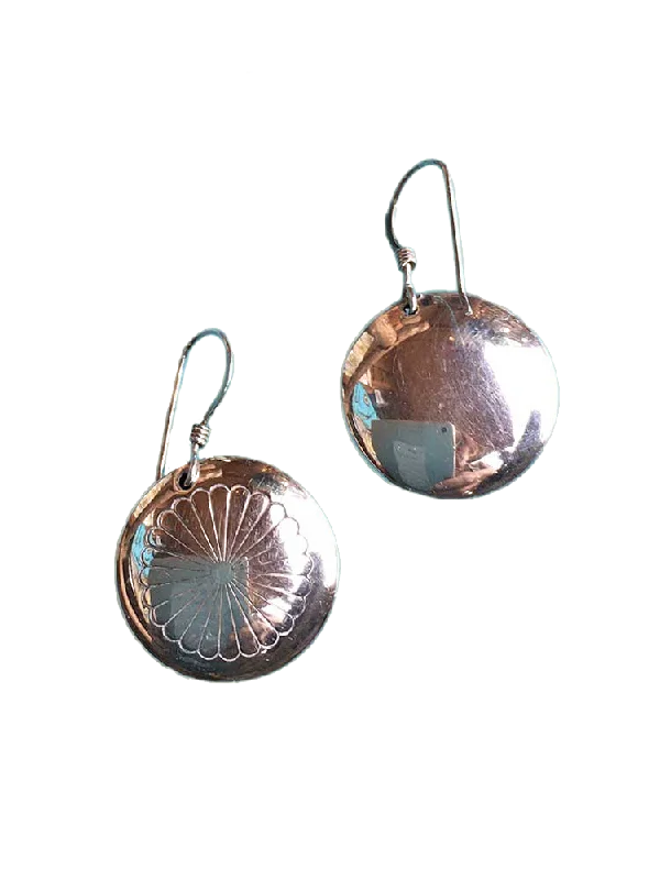 unique earrings for women -3/4” d Concho French Wire Earrings