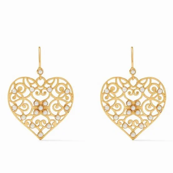 statement drop earrings for women -statement drop earrings for women -Julie Vos Heart Shaped Dangle Earrings w/ Pearls