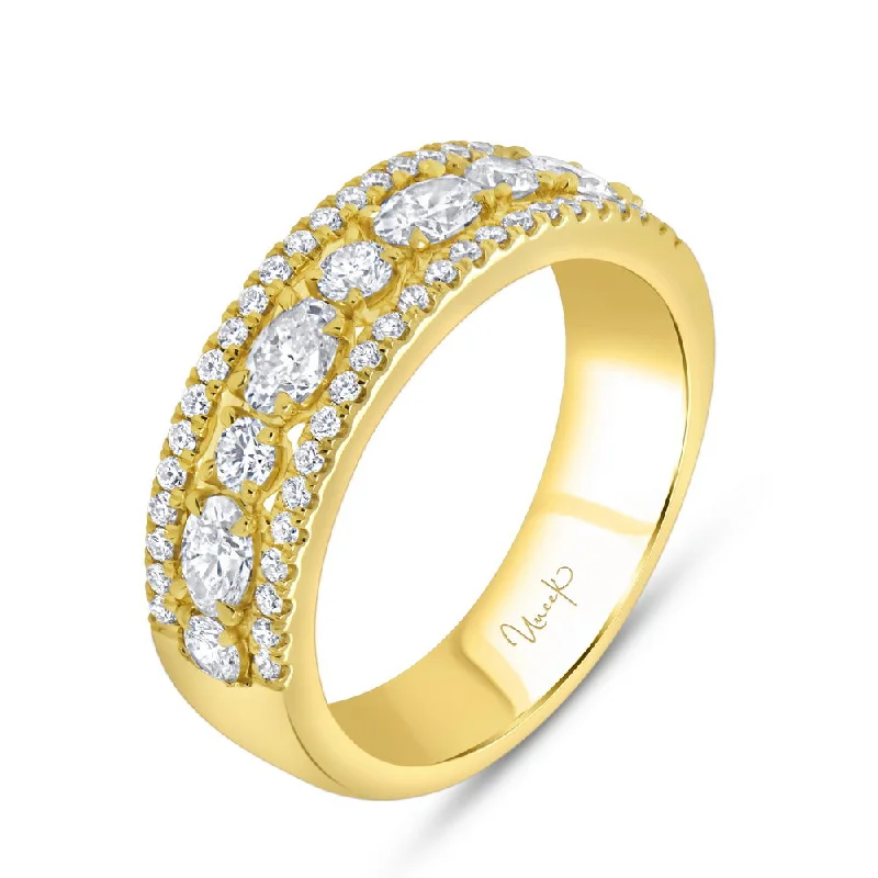 pear-shaped diamond rings for women -Uneek Signature Collection 3-Row Anniversary Ring