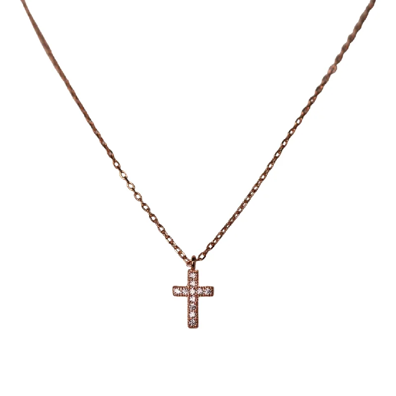 simple gold necklaces for women -Dainty Cross Necklace in Gold