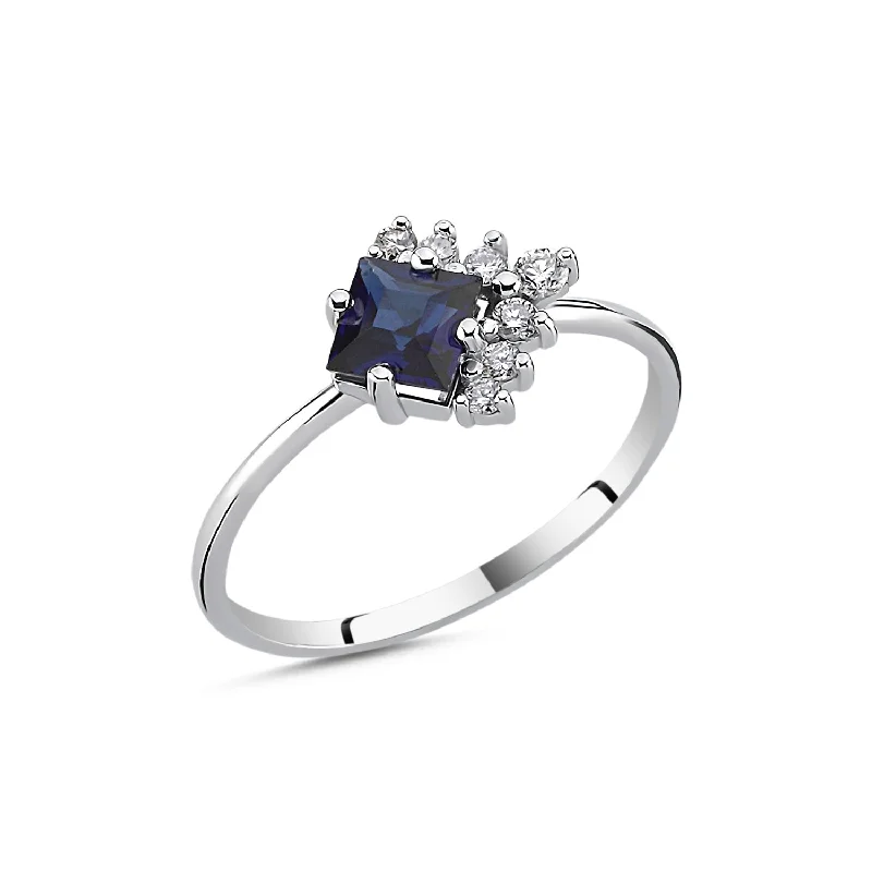 platinum engagement rings for women -Sapphire Ring