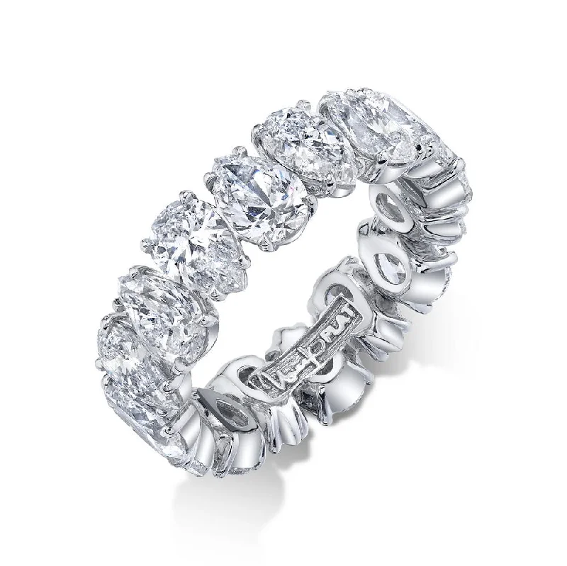 wedding sets for women with diamonds -Uneek Eternity Collection 1-Row Pear Shaped Anniversary Ring