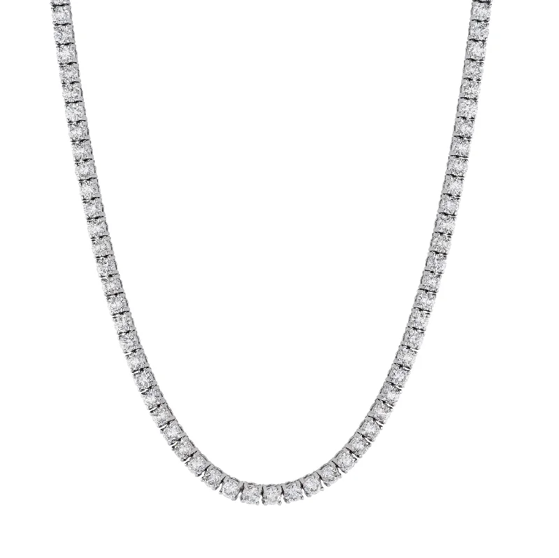 engraved necklaces for women -18kt White Gold Diamond Tennis Necklace