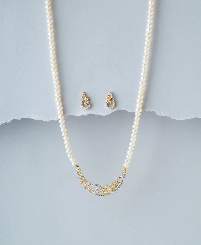 vintage gold necklaces for women -Beautiful Pearl Necklace Set