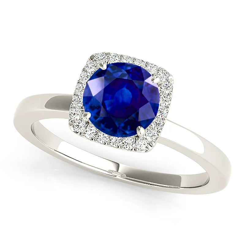 trendy engagement rings for women -1.80 ct. Genuine Blue Sapphire Solitaire Band Ring