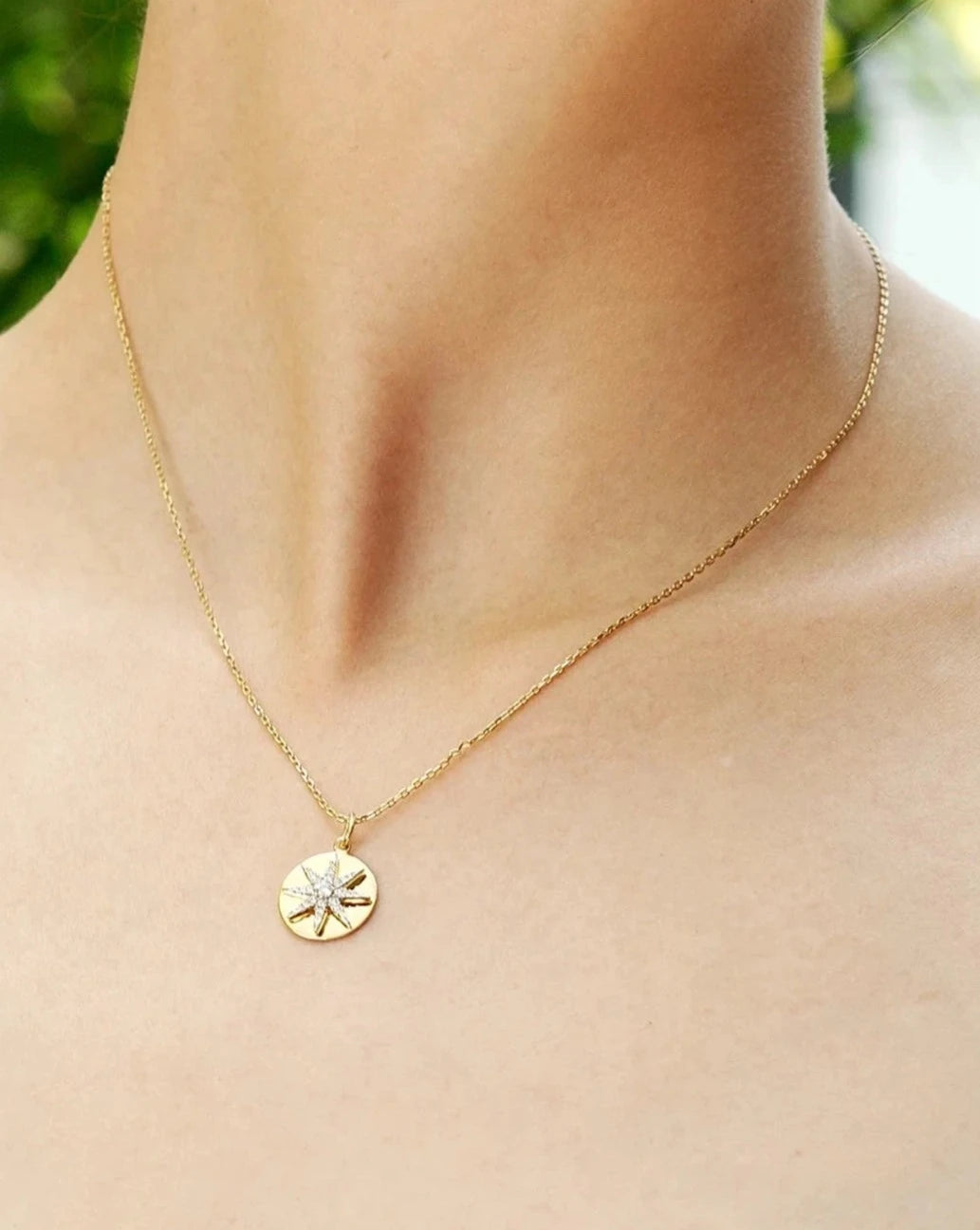 custom name necklaces for women -Luck Pole Star Necklace Gold Plated