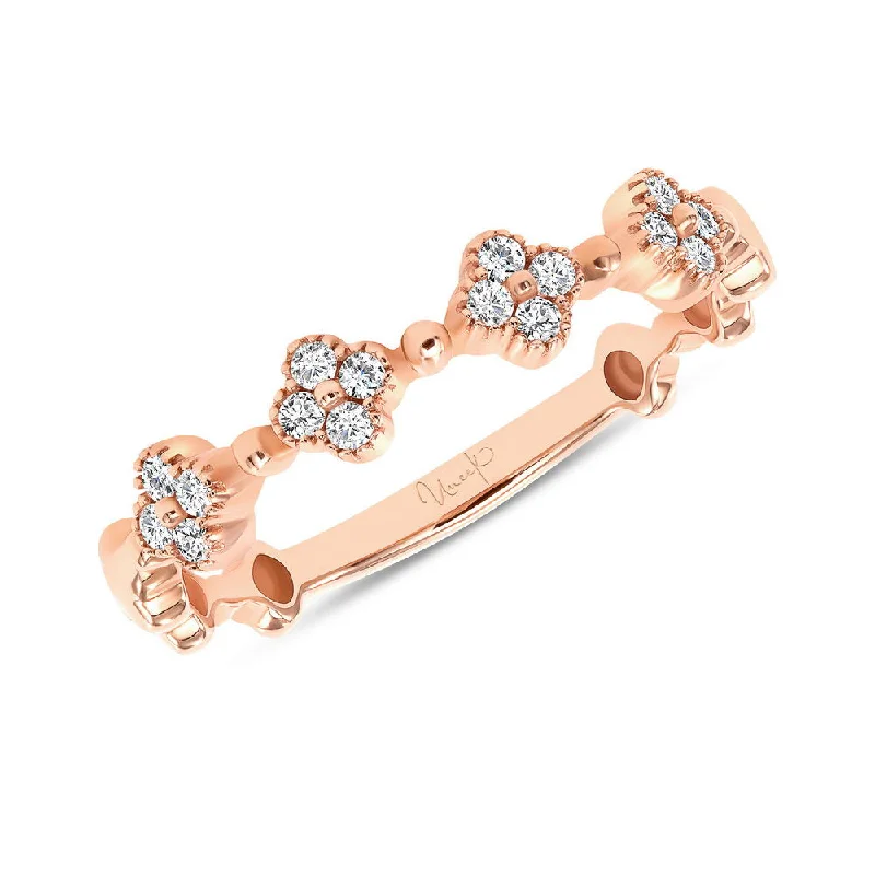 gold engagement rings for women -Uneek Stackable Collection Floral Fashion Ring