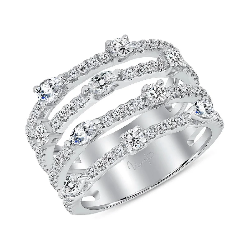 sapphire wedding rings for women -Uneek Gatsby Collection 4-Row Fashion Ring