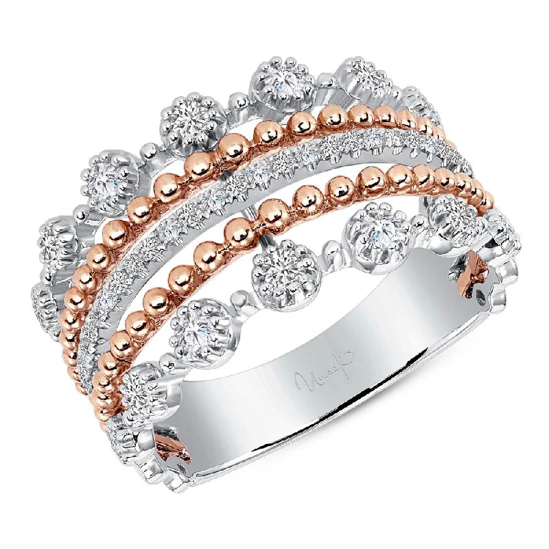 custom engagement rings for women -Uneek Lace Collection Multi-Row Fashion Ring