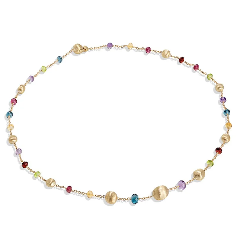 vintage necklaces for women -18kt Yellow Gold Gemstone Africa Collection Station Necklace