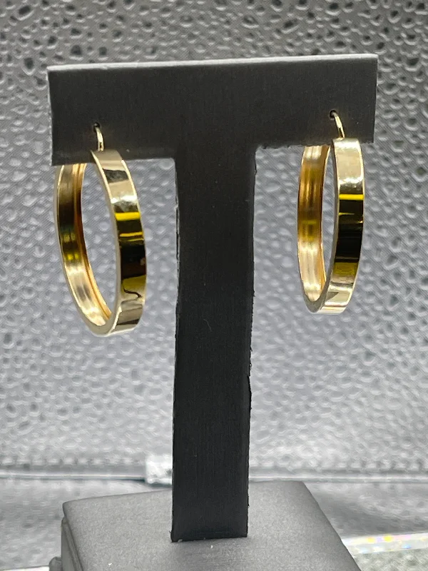 long dangling earrings for women -long dangling earrings for women -Ladies 10 Karat Solid Yellow Gold Hoop Earrings