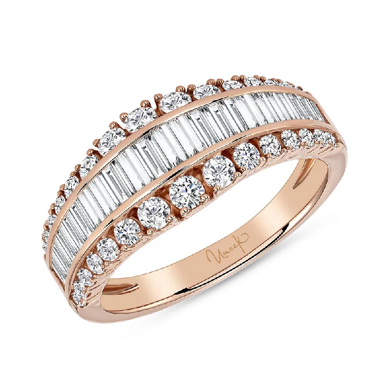 women’s stackable rings with diamonds -Uneek Lace Collection 3-Row Fashion Ring