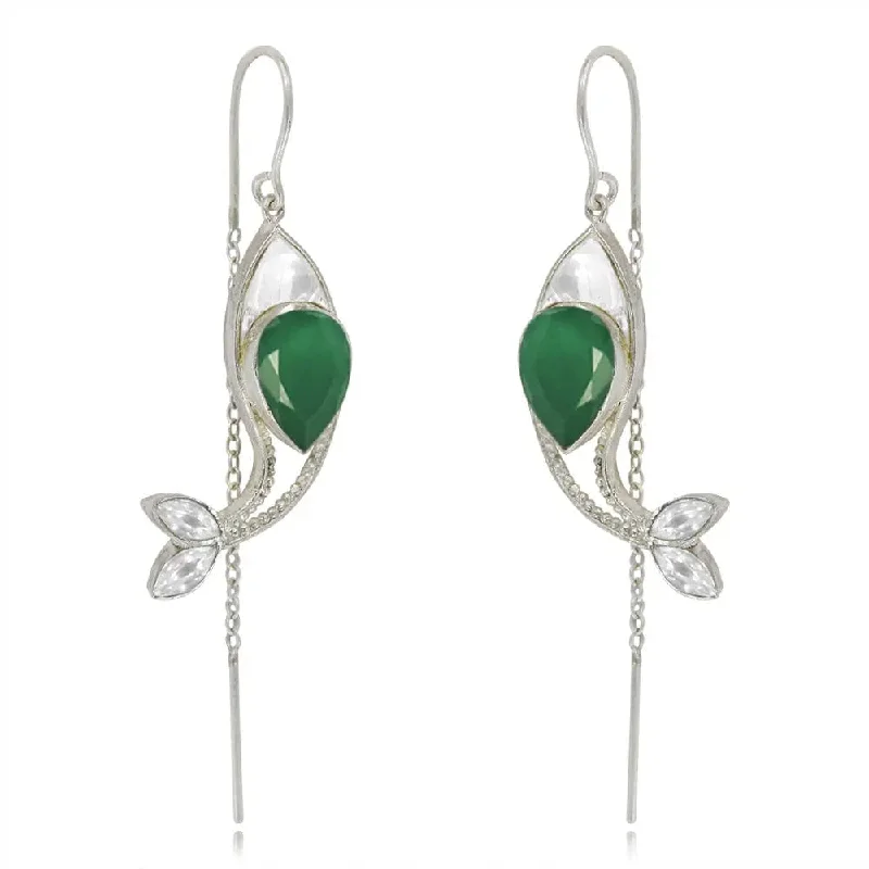 classic earrings for women -classic earrings for women -Green Fish Sui Dhaga earring