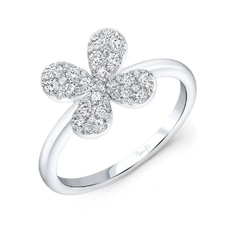 silver engagement rings for women -Uneek Lace Collection Floral Fashion Ring