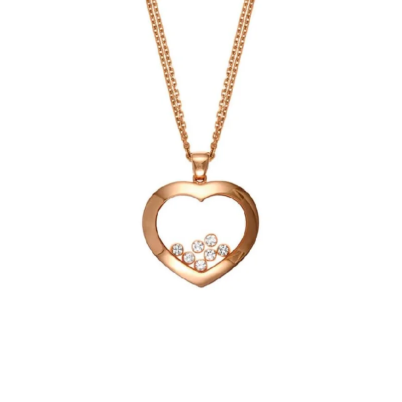 elegant necklaces for women -Happy Curves Rose Gold Diamond Pendant Necklace