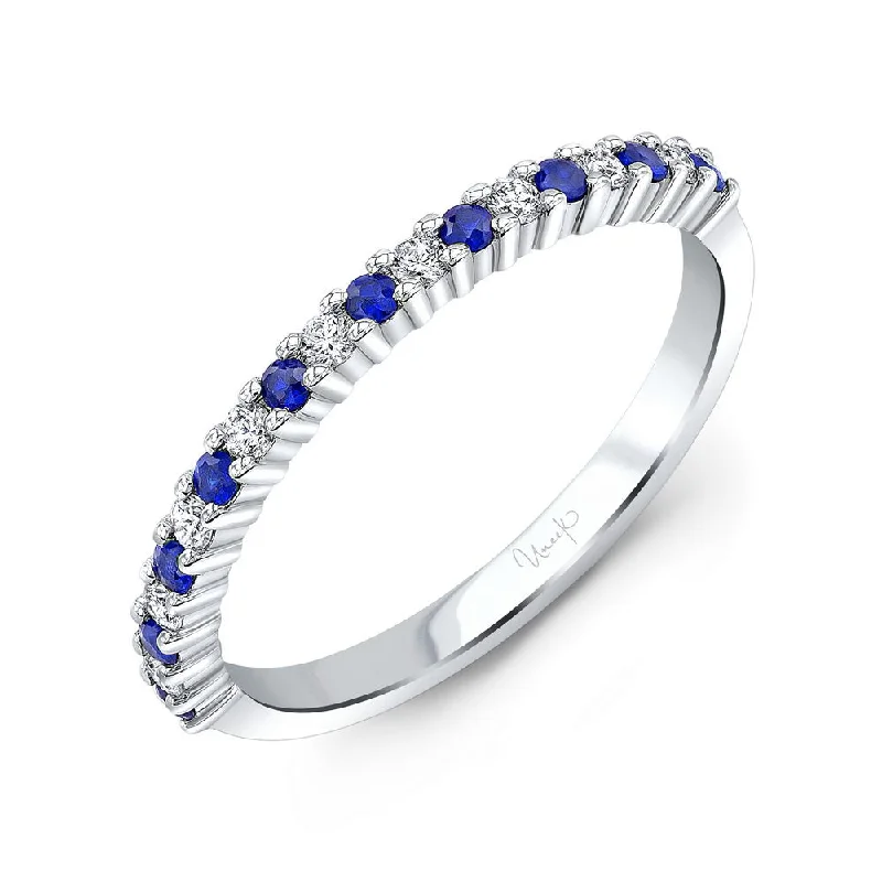 diamond wedding rings for women -Uneek Precious Collection Straight Round Blue Sapphire Fashion Ring