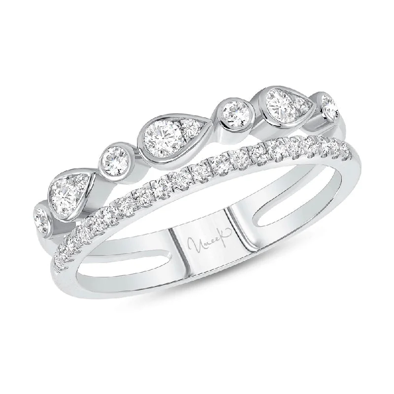 infinity engagement rings for women -Uneek Stackable Collection 2-Row Fashion Ring