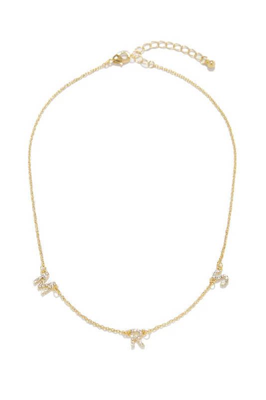 simple gold necklaces for women -Future MRS Embellished Necklace - Gold