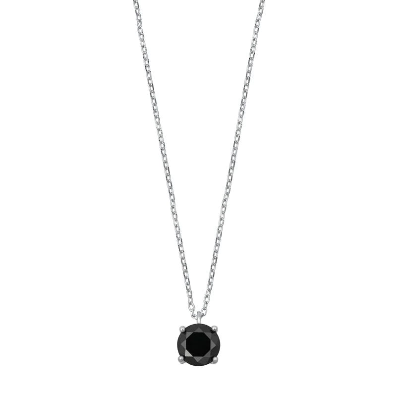 layered chain necklaces for women -Black Brilliant Round Necklace