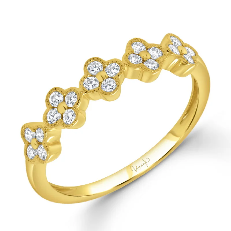 luxury wedding rings for women -Uneek Stackable Collection Floral Fashion Ring