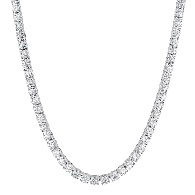 bohemian necklaces for women -24.47ct Diamond 18kt White Gold Tennis Necklace