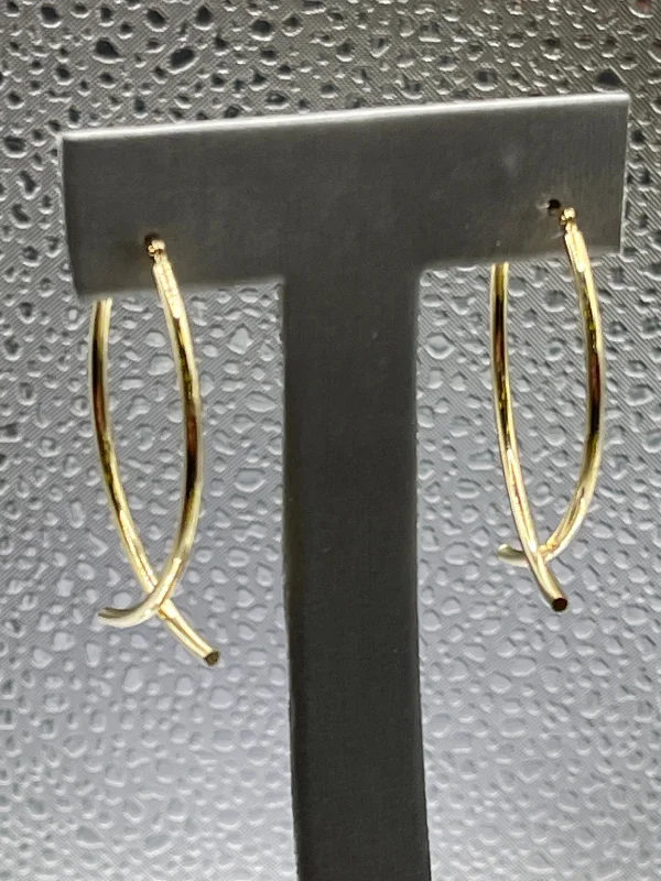 geometric earrings for women -geometric earrings for women -Ladies 14 Karat Solid Yellow Gold Hoop Earrings