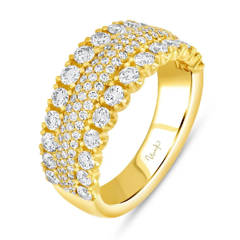 round cut diamond rings for women -Uneek Bouquet Collection Multi-Row Fashion Ring