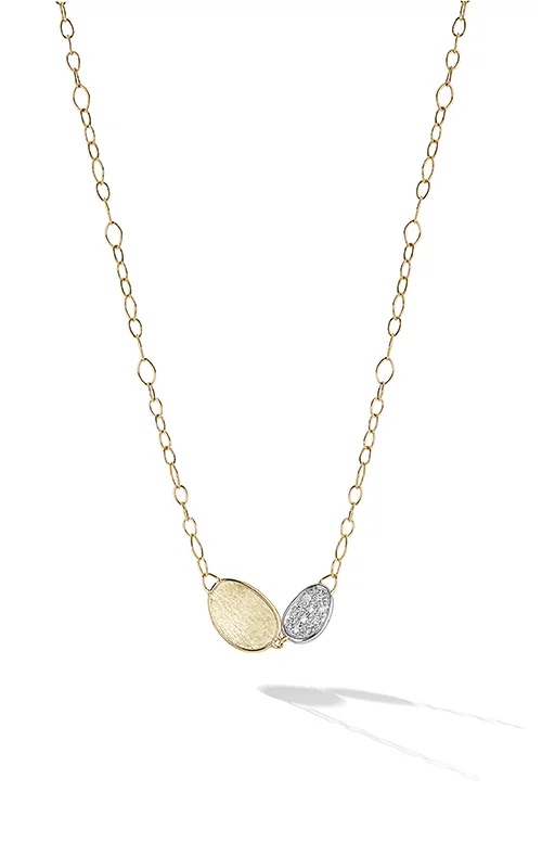 geometric necklaces for women -18kt Yellow Gold and Diamond Lunaria Collection Necklace