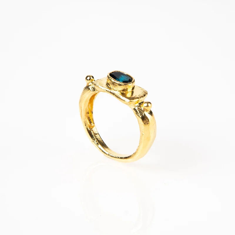 mixed metal rings for women -London Blue Ring