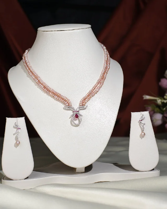 multi-strand necklaces for women -Beautiful Pearl Necklace Set