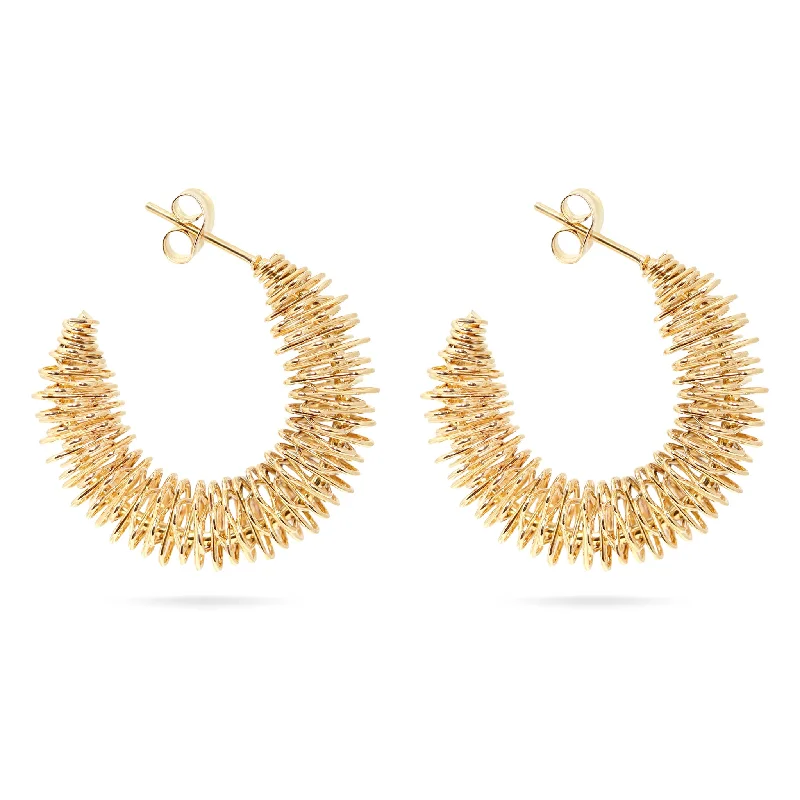 oversized earrings for women -oversized earrings for women -18K Gold PVD Stainless Steel Wired Statement Hoop Earrings / ERJ0017