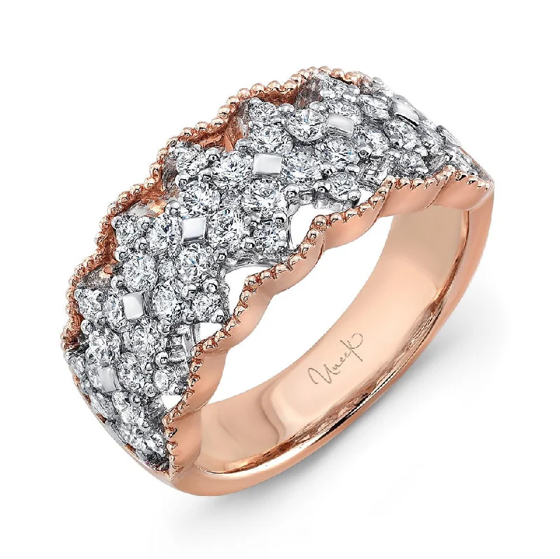 cushion halo engagement rings for women -Uneek Lace Collection Multi-Row Fashion Ring