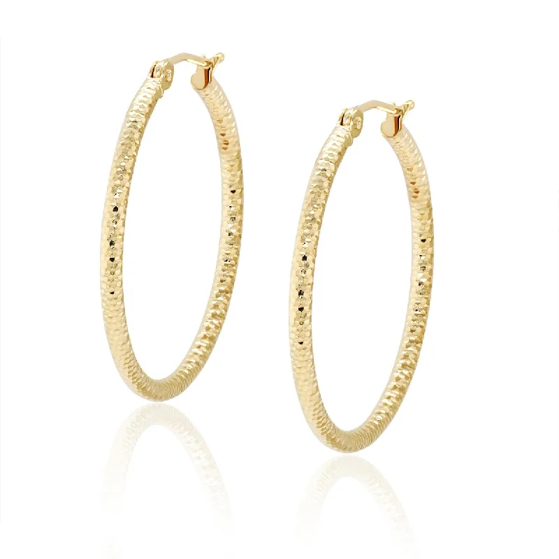 silver drop earrings for women -silver drop earrings for women -YELLOW GOLD DIAMOND CUT HOOP EARRINGS