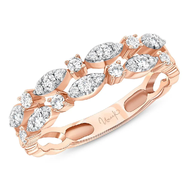 two-tone wedding rings for women -Uneek Lace Collection 2-Row Fashion Ring