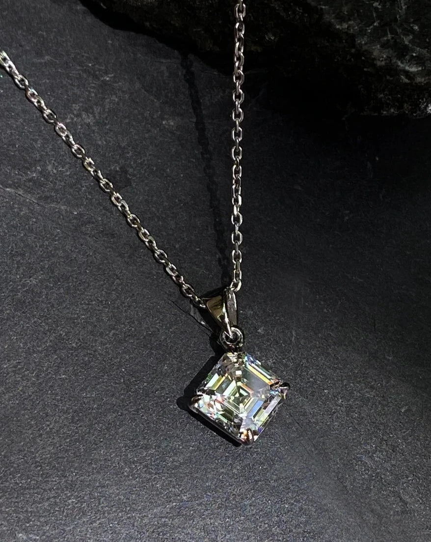 women’s statement pendant necklaces -Princess Cut Zircon Stone Necklace