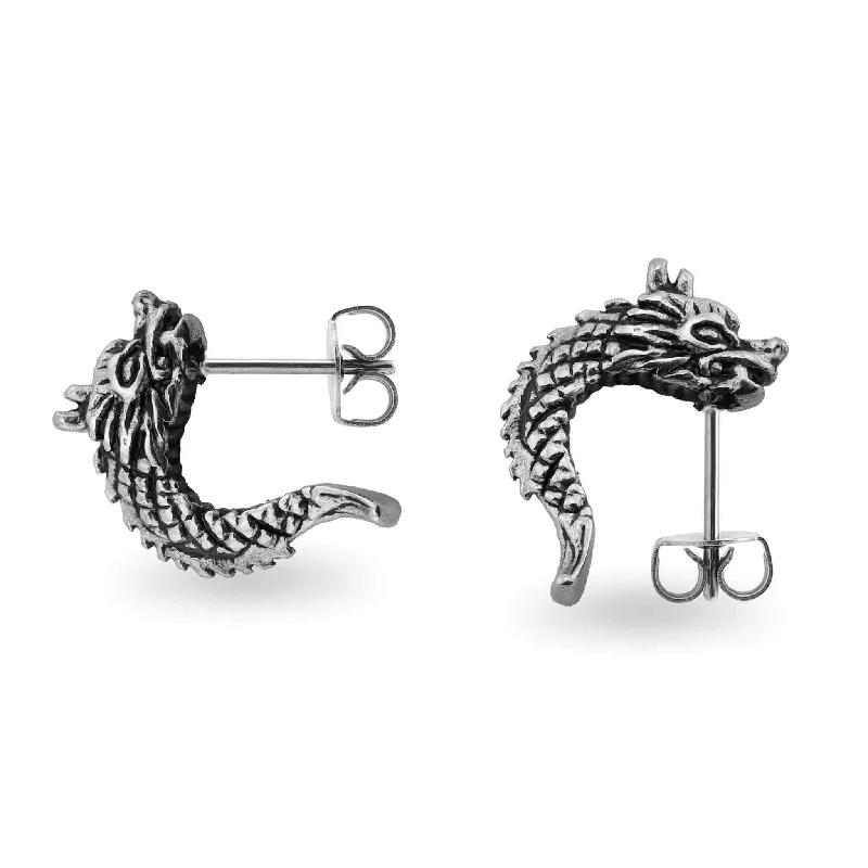 personalized earrings for women -personalized earrings for women -Stainless Steel Dragon Post Earrings / ERC1001