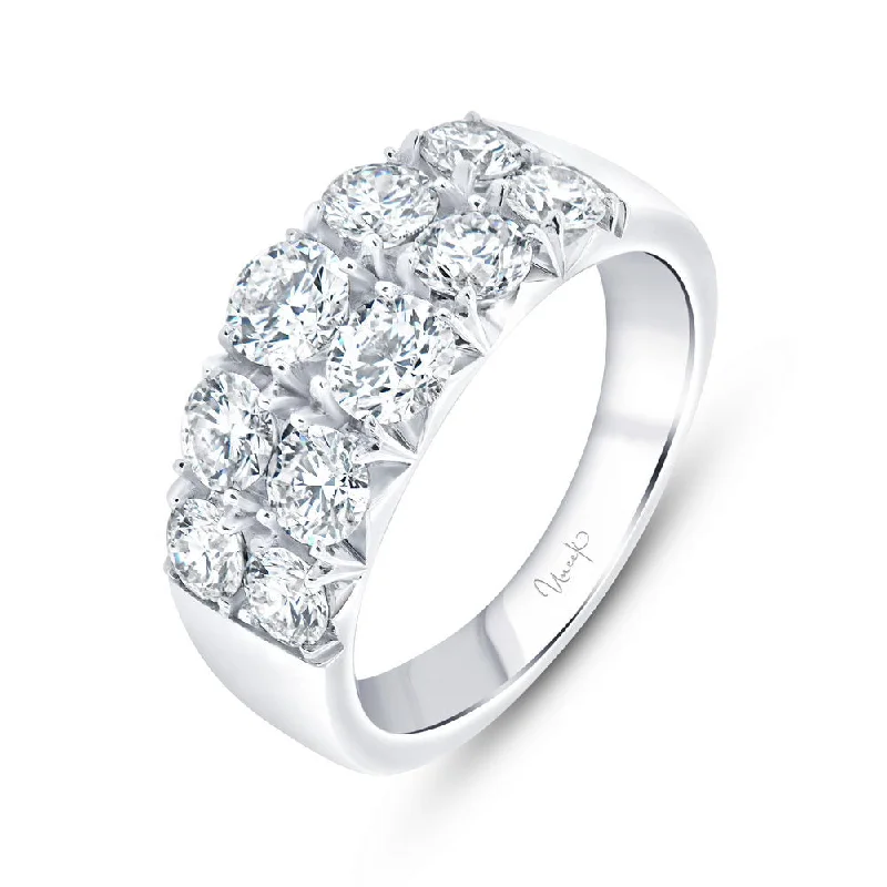 platinum engagement rings for women -Uneek Signature Collection 2-Row Fashion Ring