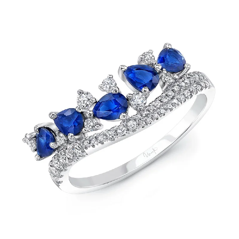 emerald engagement rings for women -Uneek Precious Collection Marquise Blue Sapphire Fashion Ring