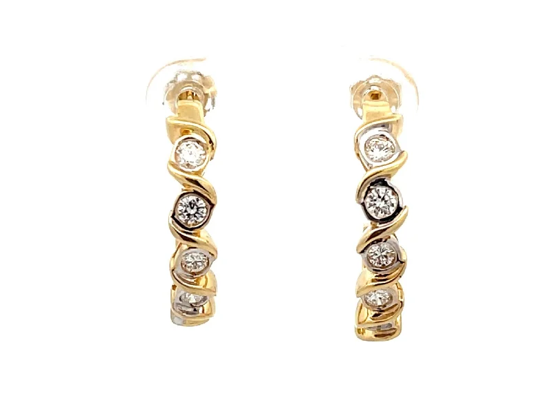 cute dangle earrings for women -Diamond Wrap Earrings in 14k Yellow Gold