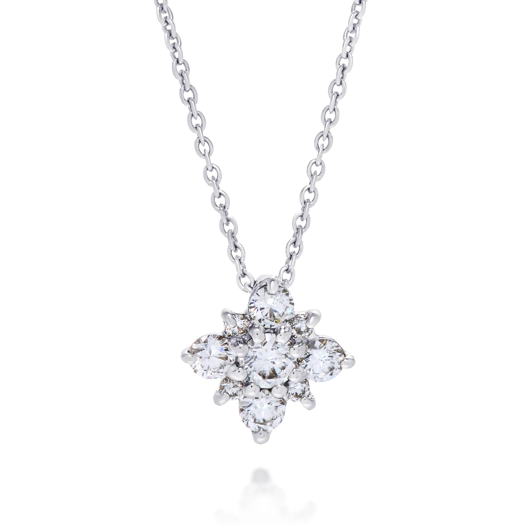 personalized birthstone necklaces for women -18kt. White Gold Diamond Star Pendant Necklace