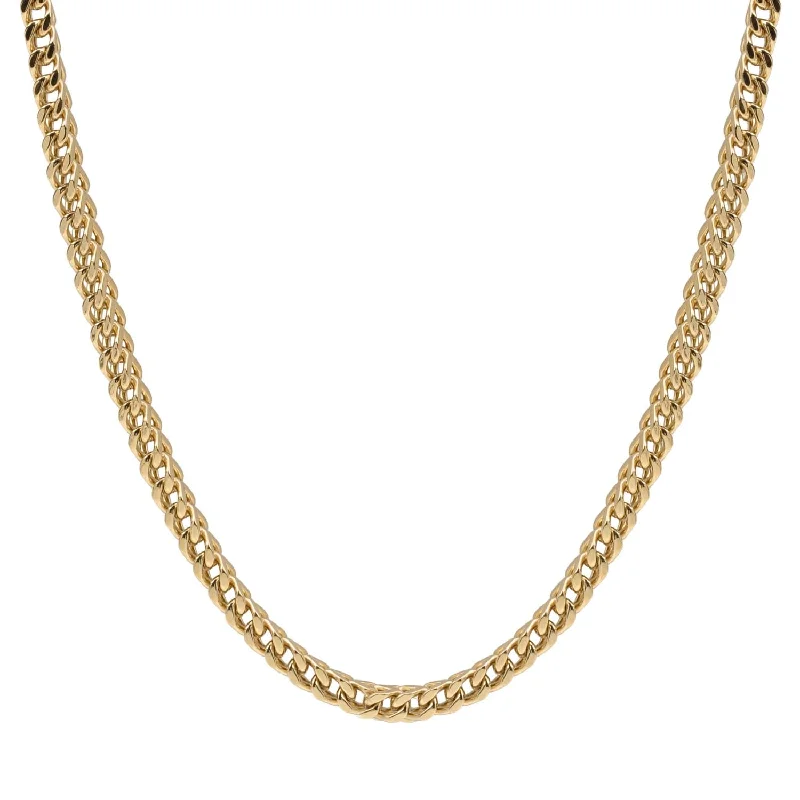 fine diamond necklaces for women -A.R.Z Men's Gold Tone Steel Franco Link Necklace 24"